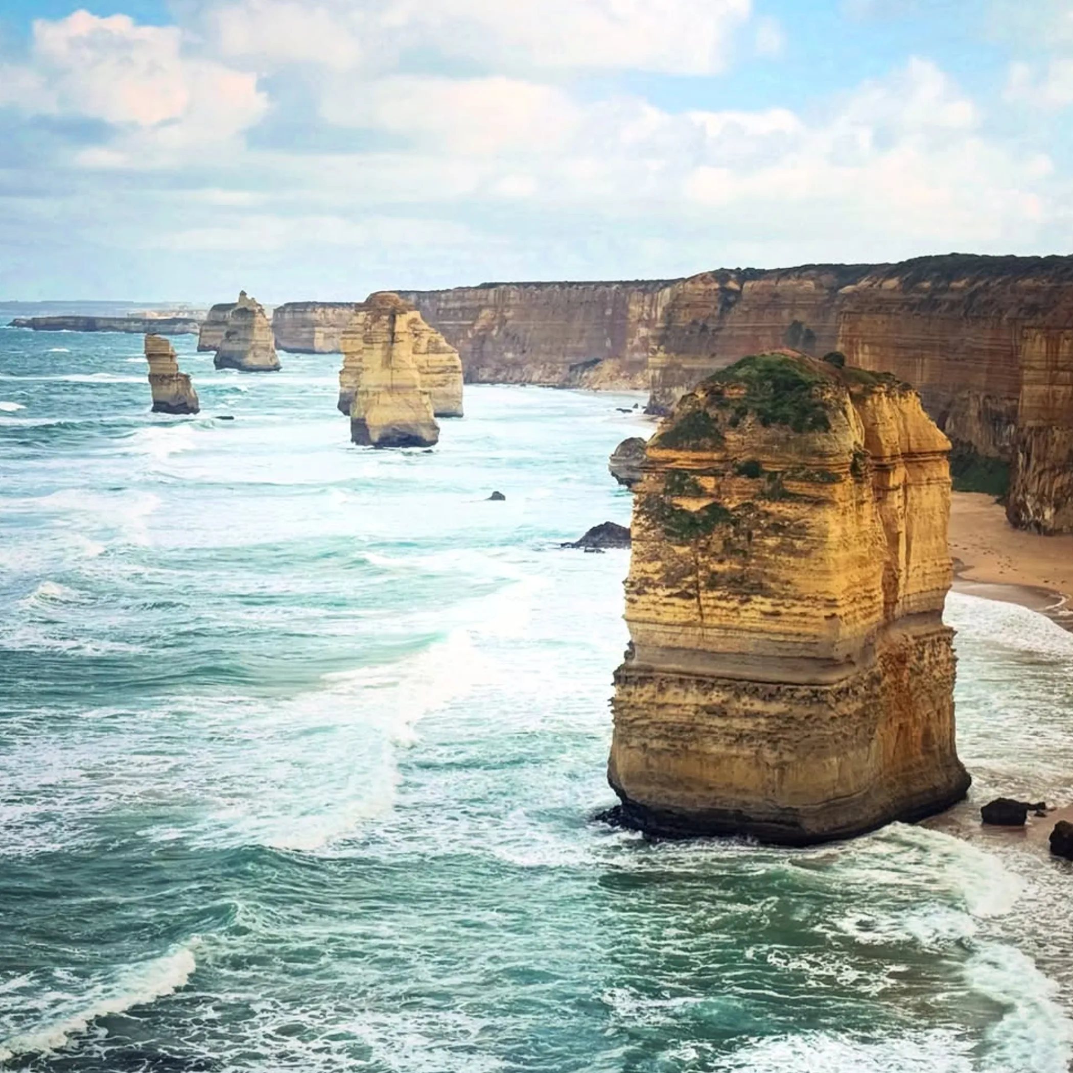twelve apostles coastline in rain