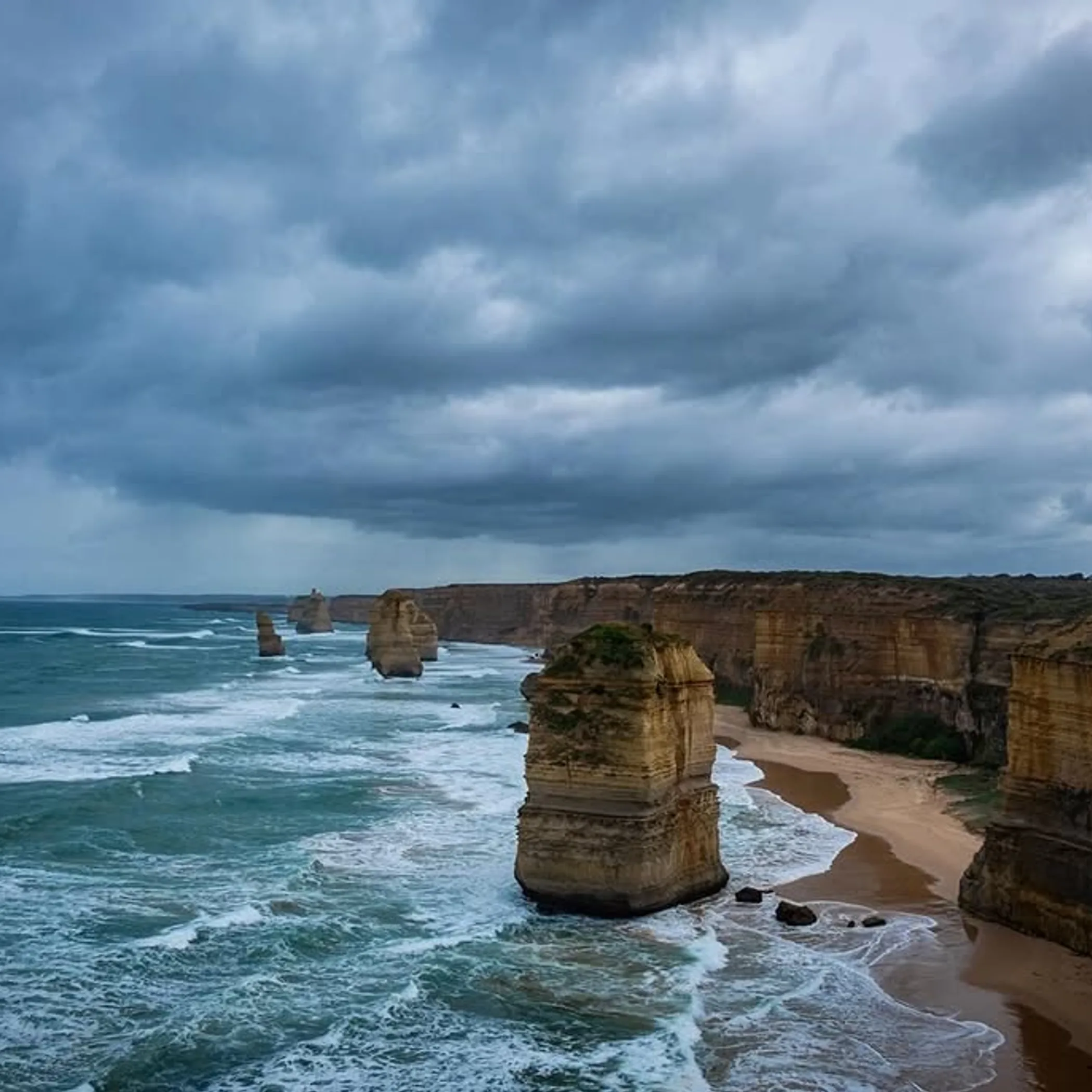 twelve apostles on rainy great ocean road